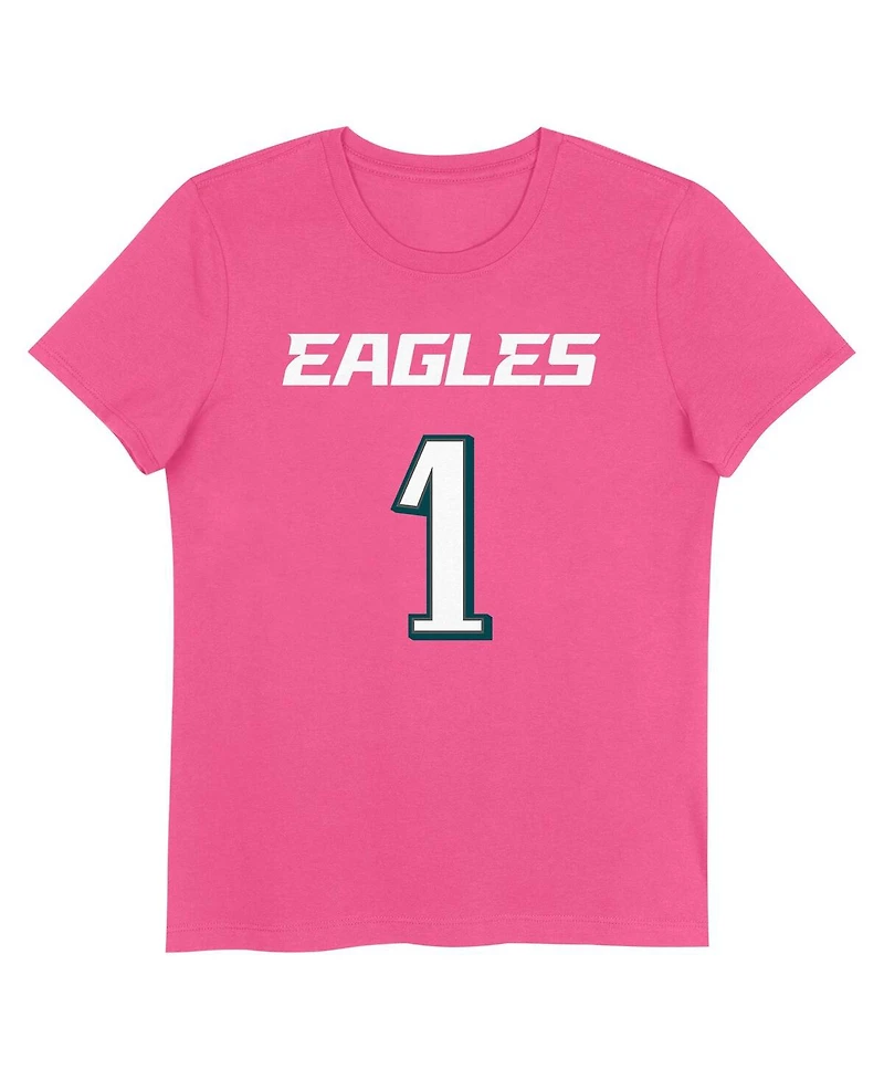 Nike Big Girls Jalen Hurts Pink Philadelphia Eagles Player Name Number T-Shirt