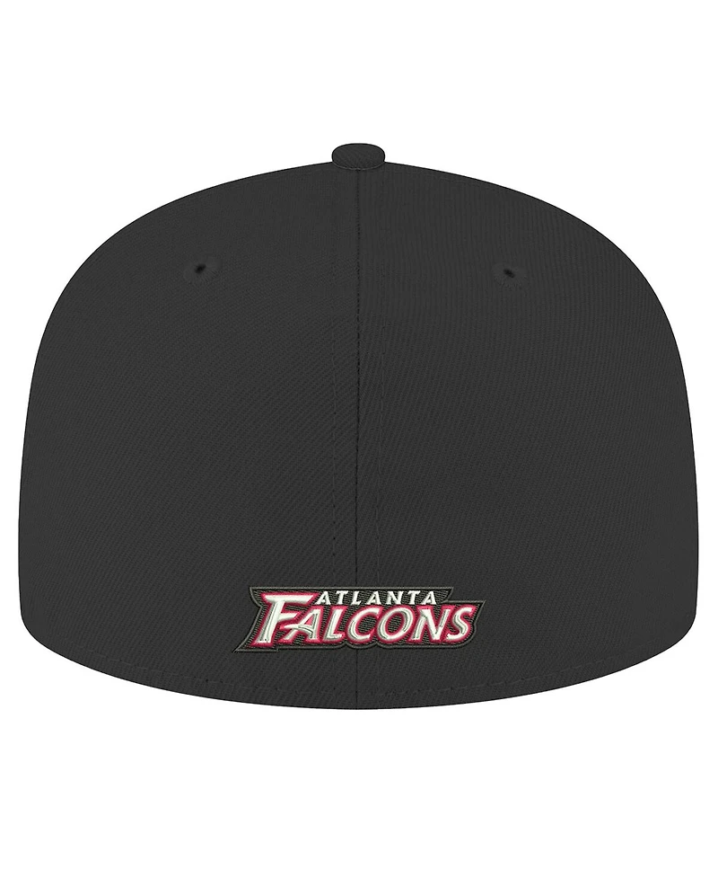 New Era Men's Black Atlanta Falcons Omaha Throwback 59FIFTY Fitted Hat