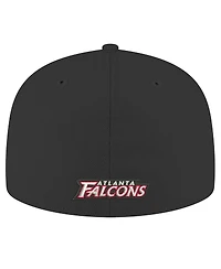 New Era Men's Black Atlanta Falcons Omaha Throwback 59FIFTY Fitted Hat