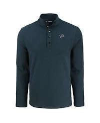 Cutter & Buck Men's Black Detroit Lions Hunts Point Eco Textured Fleece Half-Snap Sweatshirt