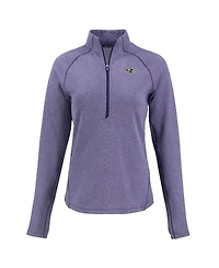 Cutter & Buck Women's Heather Purple Baltimore Ravens Peshastin Eco Fleece Tri-Blend Raglan Half-Zip Jacket