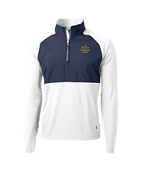 Cutter & Buck Men's White Notre Dame Fighting Irish Play Like A Champion Today Adapt Eco Knit Stretch Hybrid Quarter-Zip Pullover Top