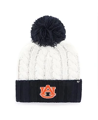 '47 Brand Women's White Auburn Tigers Fireside Cuffed Knit Hat with Pom