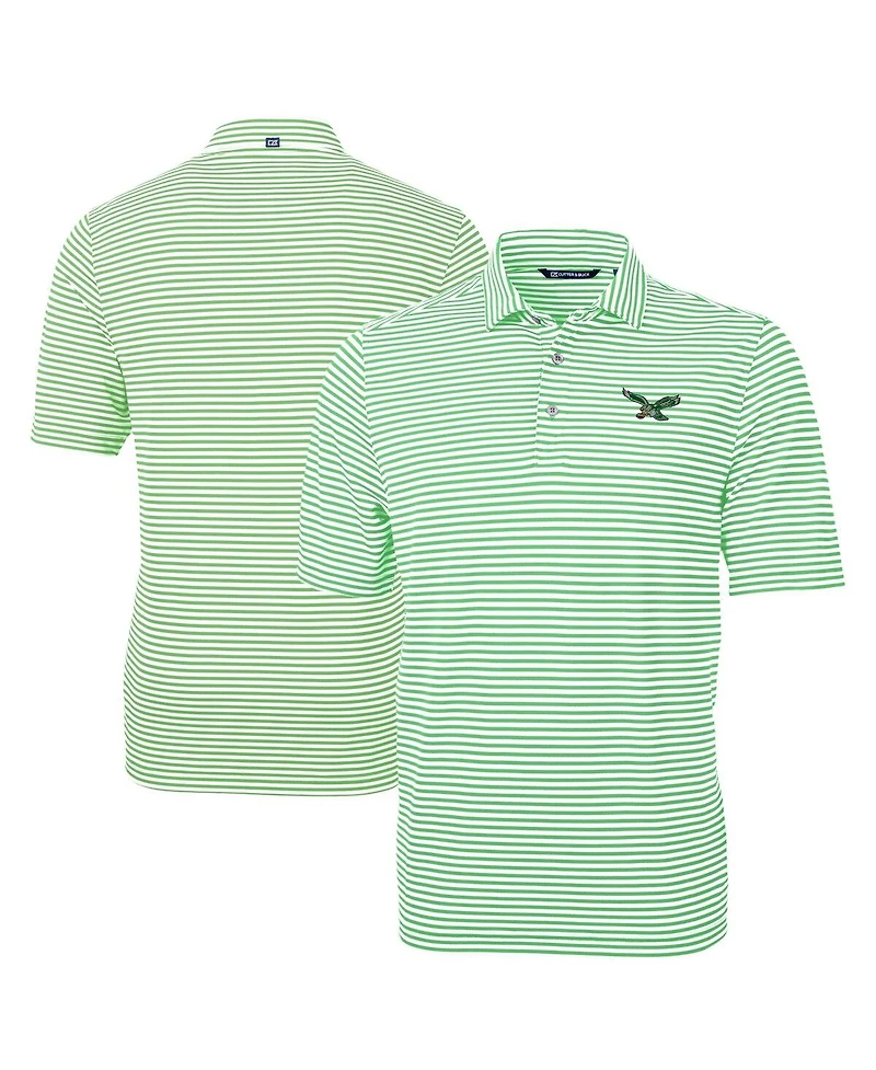 Cutter & Buck Men's Kelly Green Philadelphia Eagles Virtue Eco Pique Stripe Polo