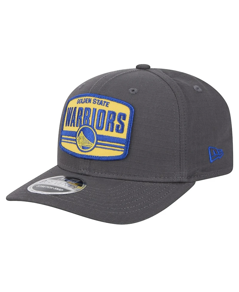 New Era Men's Graphite Golden State Warriors Team Elevated Patch 9SEVENTY Adjustable Hat