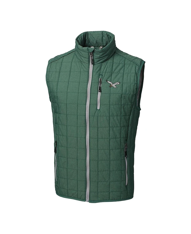 Cutter & Buck Men's Hunter Green Philadelphia Eagles Rainier PrimaLoft Eco Full-Zip Puffer Vest