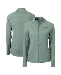 Cutter & Buck Women's Heather Green Philadelphia Eagles Gridiron Classics Logo Adapt Eco Knit Full-Zip Jacket