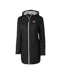 Cutter & Buck Women's Black Ohio State Buckeyes Rainier PrimaLoft Hooded Long Coat