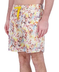 Robert Graham Men's Drew Floral Print Drawstring 7" Swim Trunks