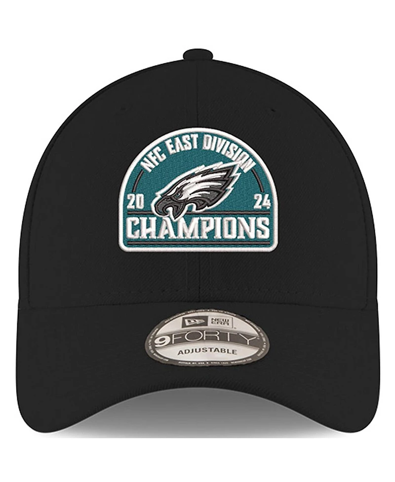 New Era Men's Black Philadelphia Eagles 2024 Nfc East Division Champions 9FORTY Adjustable Hat