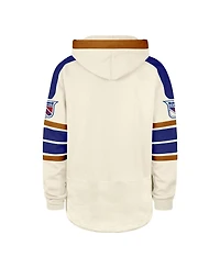 '47 Brand Men's Cream New York Rangers Blue Line Heritage Lacer Pullover Hoodie