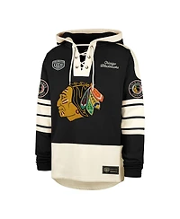 47 Brand Men's Chicago Blackhawks Blue Line Heritage Lacer Pullover Hoodie