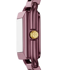 Tory Burch Women's The Kira Square Purple Stainless Steel Bracelet Watch 18mm