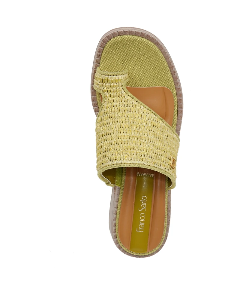 Franco Sarto Women's Sia Toe Loop Block Heel Slide Dress Sandals