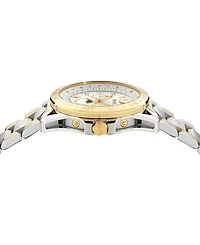 Versace Men's Swiss V-Galaxy Moonphase Two-Tone Stainless Steel Bracelet Watch 43mm