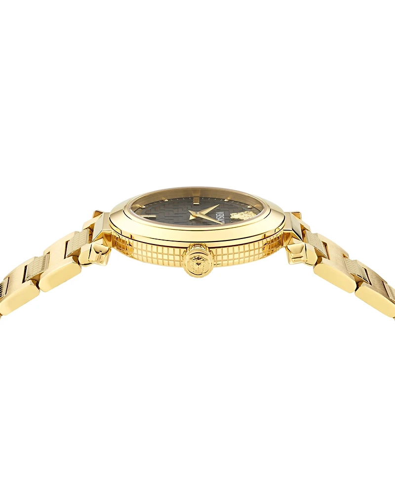 Versace Women's Swiss Greek Gold Ion Plated Bracelet Watch 35mm