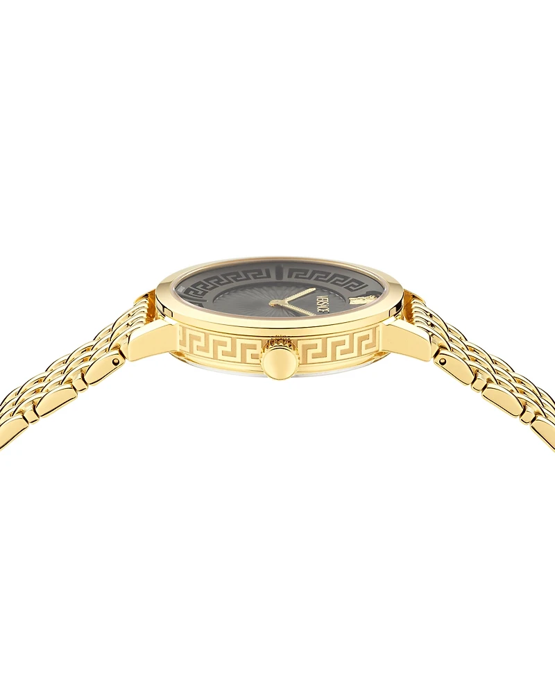 Versace Women's Swiss Greca Fortuna Gold Ion Plated Bracelet Watch 35mm