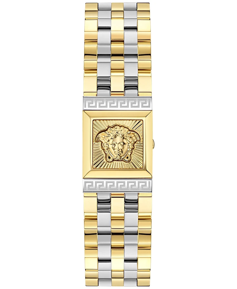 Versace Women's Swiss Reveal Square Two-Tone Stainless Steel Bracelet Watch 18x25mm