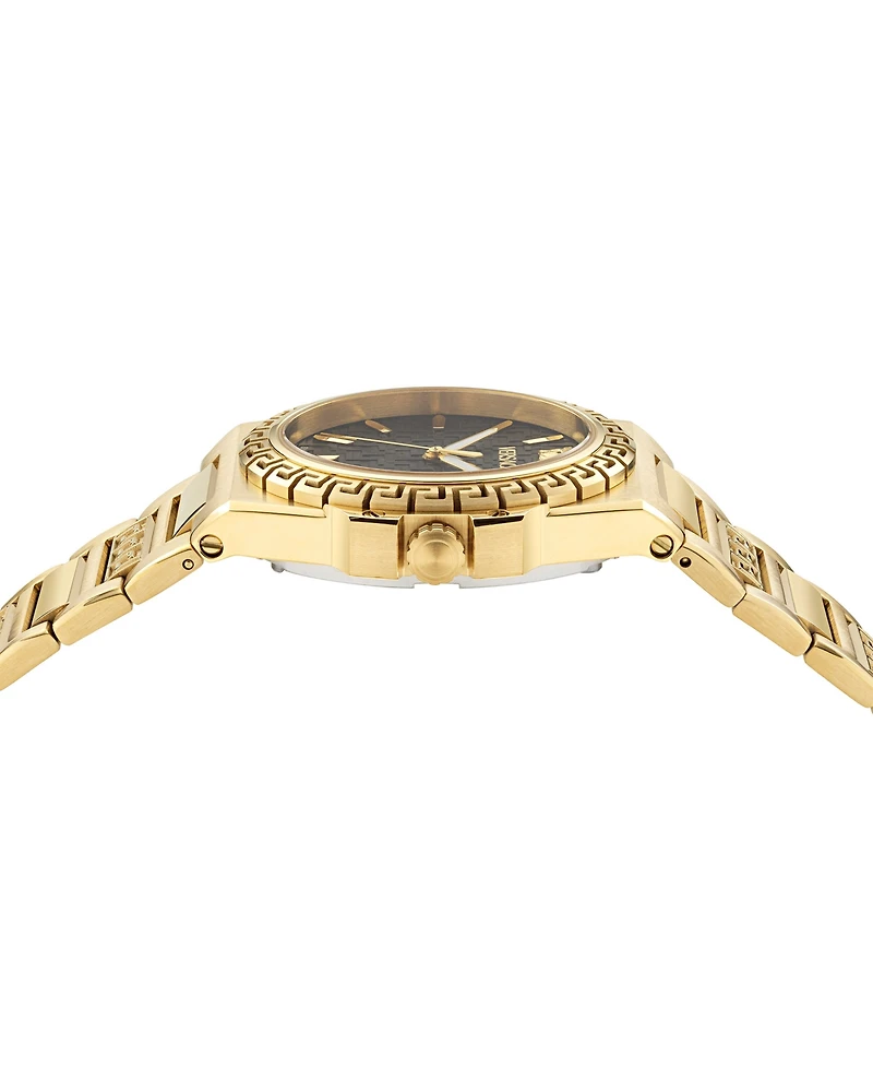 Versace Women's Swiss Greca Reaction Gold Ion Plated Bracelet Watch 38mm
