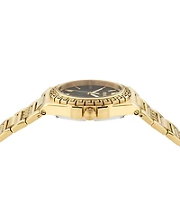 Versace Women's Swiss Greca Reaction Gold Ion Plated Bracelet Watch 38mm