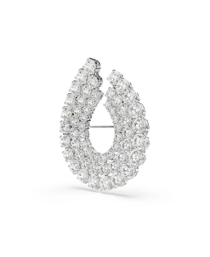 Swarovski Matrix Rhodium Plated White Brooch