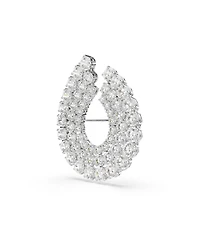 Swarovski Matrix Rhodium Plated White Brooch