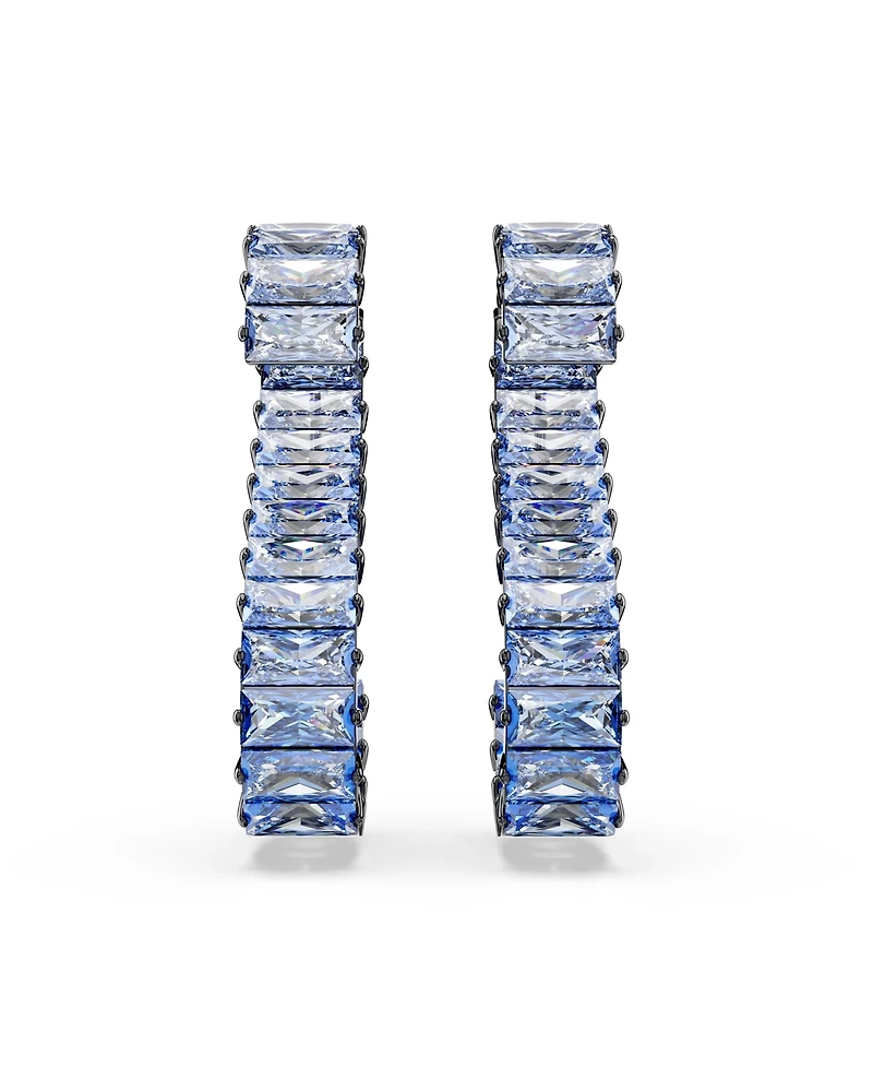 Swarovski Matrix Ruthenium Plated Drop Earrings