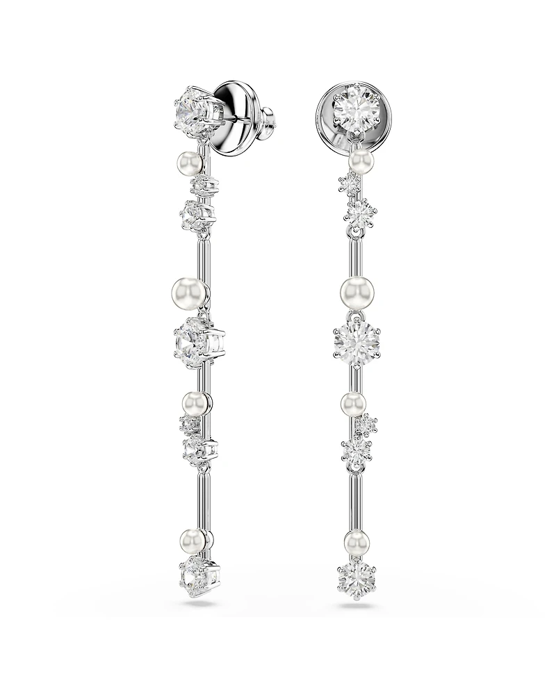 Swarovski Constella Rhodium Plated Drop Earrings