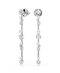 Swarovski Constella Rhodium Plated Drop Earrings