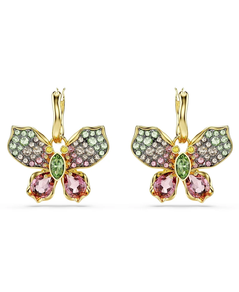 Swarovski Idyllia Mixed Metal Finish Butterfly Drop Earrings
