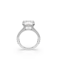 Swarovski Stilla Rhodium Plated Square Cut Ring