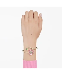 Swarovski Idyllia Mixed Cuts Flower Multicolored Gold-Tone Plated Bangle Bracelet