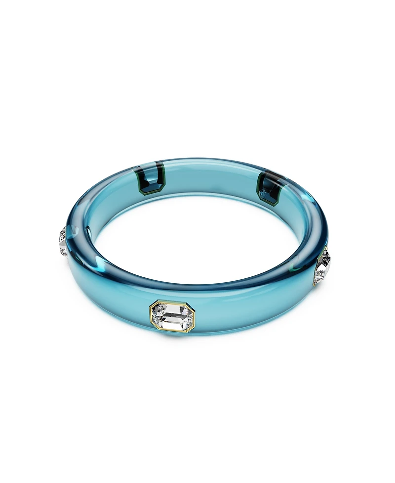 Swarovski Dulcis Octagon Cut Blue Gold-Tone Plated Bangle Bracelet