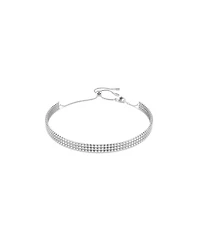 Swarovski Matrix Choker Round Cut White Rhodium Plated Tennis Necklace