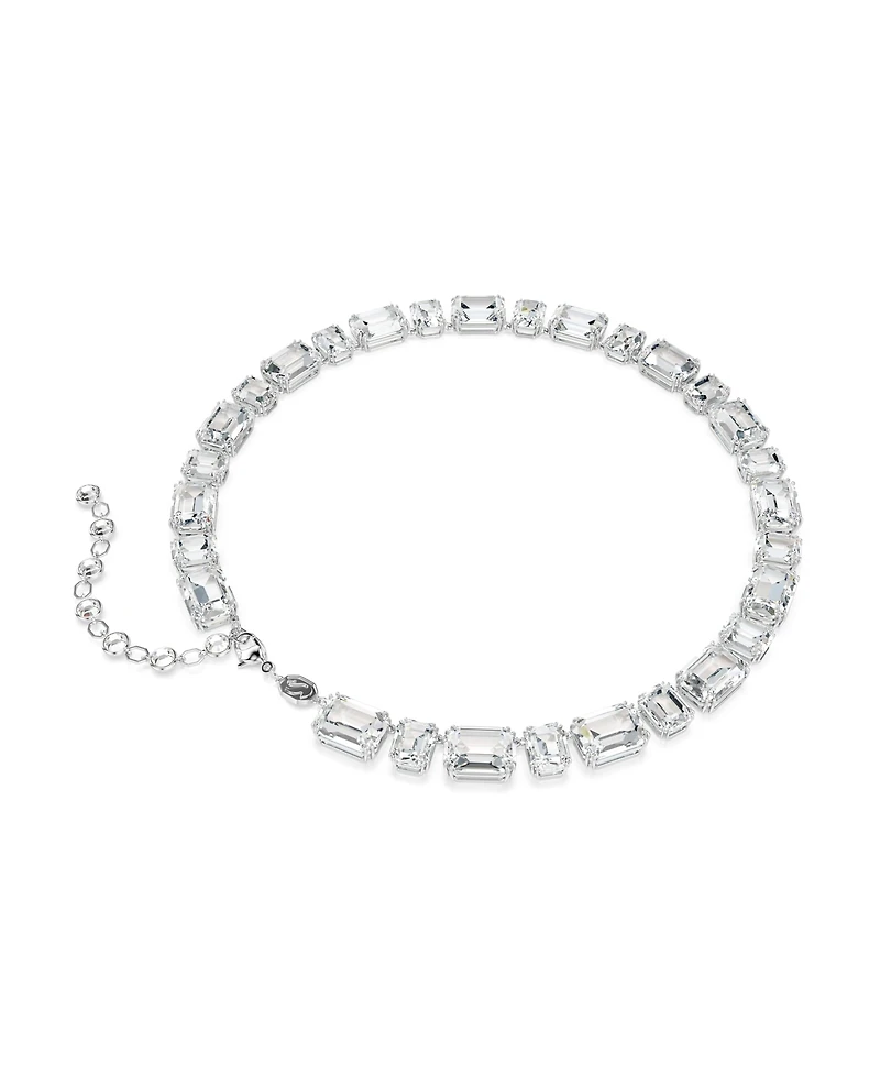 Swarovski Millenia Octagon Cut White Rhodium Plated Tennis Necklace