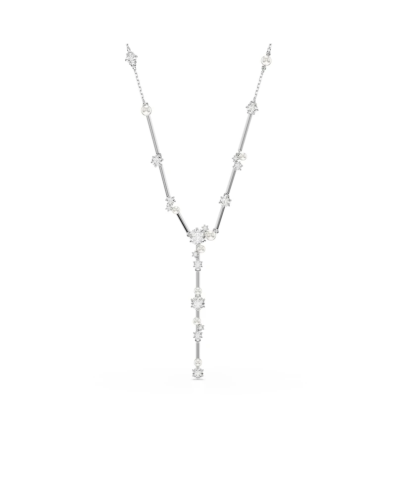 Swarovski Constella Round Cuts White Rhodium Plated Y Necklace