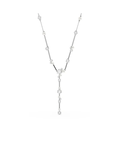 Swarovski Constella Round Cuts White Rhodium Plated Y Necklace