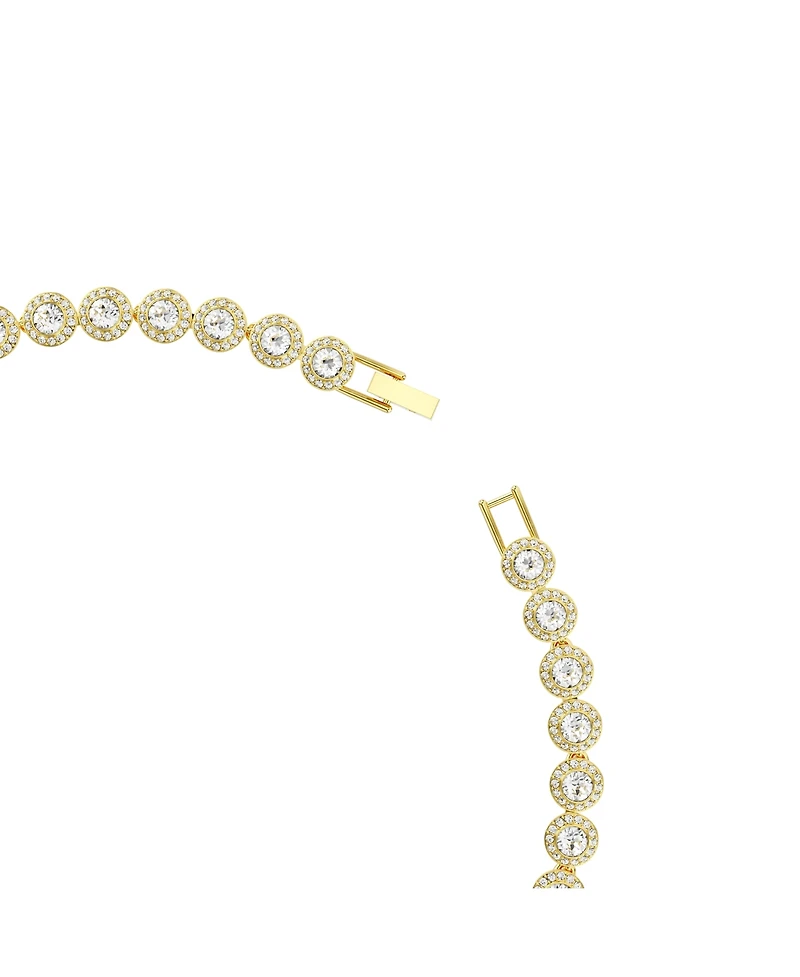 Swarovski Una Angelic Round Cut White Gold-Tone Plated Tennis Necklace
