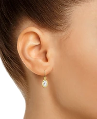 Macy's Oval Gemstone Drop Earrings 10k Yellow Gold or White