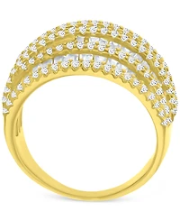 Mixed Cubic Zirconia Multi-Row Ring (4-3/4 ct. t.w.) 14k Gold over Sterling Silver