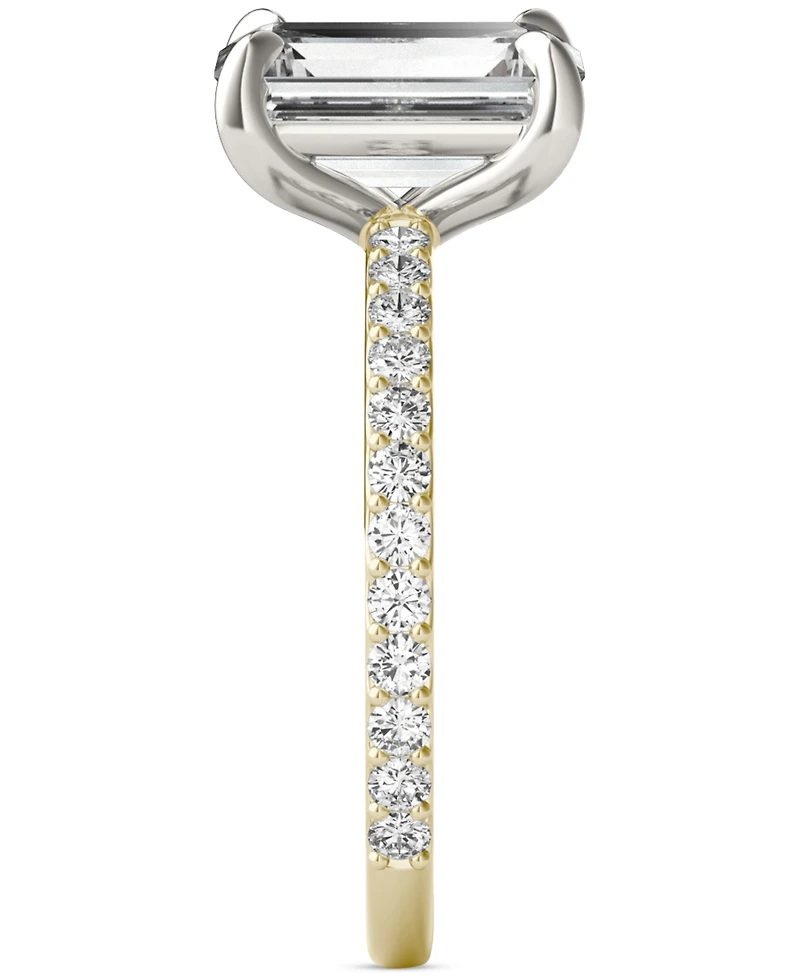Charles & Colvard Moissanite Classic Basket Solitaire Engagement Ring (3 ct. t.w.) in Two-Tone 14k Gold
