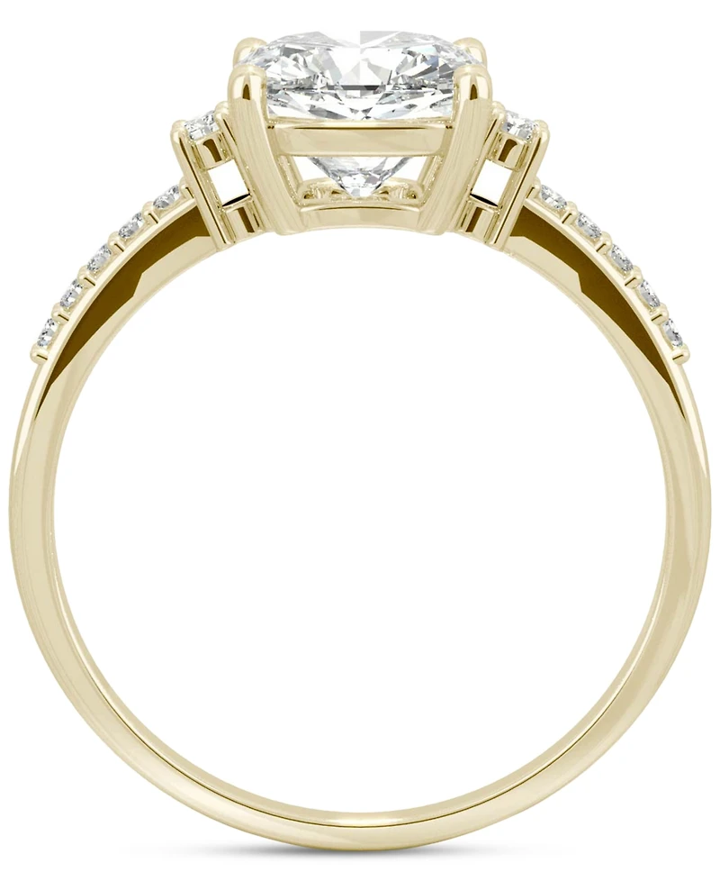 Charles & Colvard Moissanite Cushion Accented Engagement Ring (1-3/4 ct. t.w.) in 14k Yellow Gold