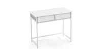 Space-Saving Home Office Desk with 2 Fabric Drawers and 4 Hanging Hooks for Organized Workspace