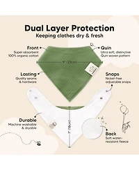 KeaBabies 8pk Quin Bandana Bibs, Baby Bibs for Drooling and Teething, Cotton Drool Girl, Boy