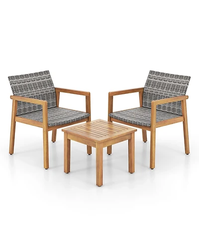 3 Pieces Patio Furniture Set with Chair