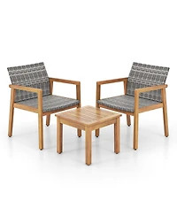 3 Pieces Patio Furniture Set with Chair
