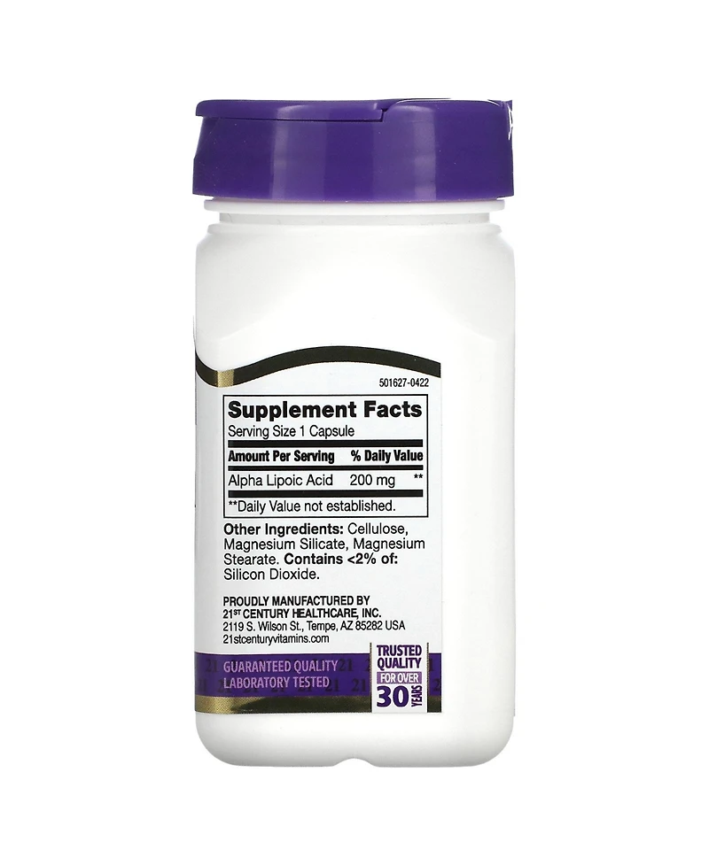 21st Century Alpha Lipoic Acid 200 mg