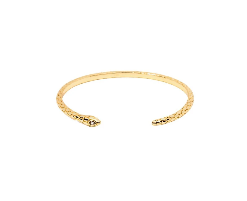 Adjustable Snake Cuff in 14K Gold-Plated Brass