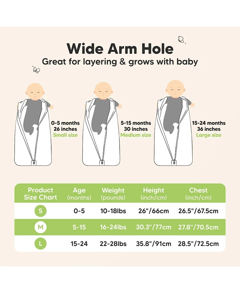 KeaBabies 2-Pack Snooze Baby Sleep Sacks, Cotton Wearable Blanket, Soft Toddler Sleeping Bag, Smooth Zipper