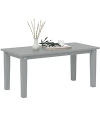 Outsunny Hdpe Outdoor Table, Recgle Slatted Patio